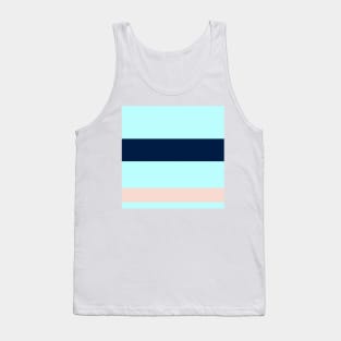 The onliest mix of Oxford Blue, Blue Sapphire, Sea, Pale Cyan and Pale Pink stripes. Tank Top